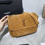 YSL Niki Frosted Leather Brown 498894 Size 28 × 20 × 8 cm - 2