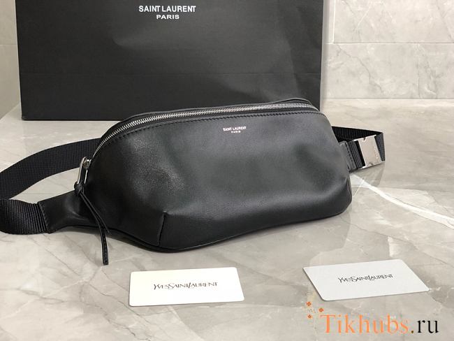 YSL Classic Black Leather Belt Bag 505671 Size 26 x 12.5 x 7.5 cm - 1