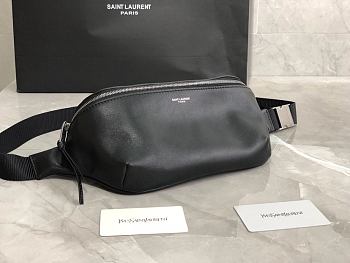 YSL Classic Black Leather Belt Bag 505671 Size 26 x 12.5 x 7.5 cm