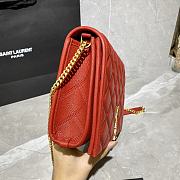 YSL Becky Quilted Lambskin Chain Bag Red 629246 Size 25 x 17 x 7 cm - 3