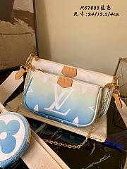 LV Multi Pochette Accessoires Handbag Blue 57633 Size 24 x 13.5 x 4 cm - 1