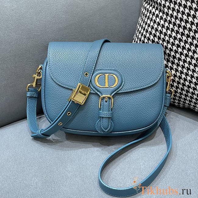 Dior Bobby Sea Blue Lychee Pattern 9319 Size 22 x 7 x 18 cm - 1