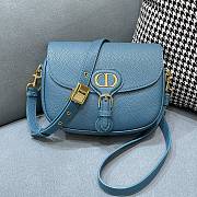 Dior Bobby Sea Blue Lychee Pattern 9319 Size 22 x 7 x 18 cm - 1