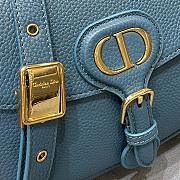 Dior Bobby Sea Blue Lychee Pattern 9319 Size 22 x 7 x 18 cm - 5