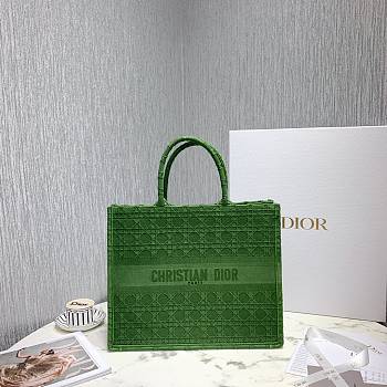 Dior Colorful Jacquard Canvas Handbags Green M1286 Size 41.5 x 32 x 5