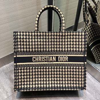 Dior Tote Book Houndstooth Grid Size 42 cm