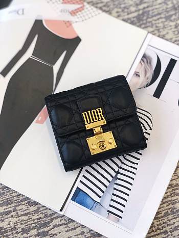 Dior Coin Purse Black Size 11.5 cm