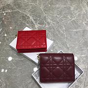Dior Two-Fold Wallet Dark Red Size 11 x 9 x 3.5 cm - 6