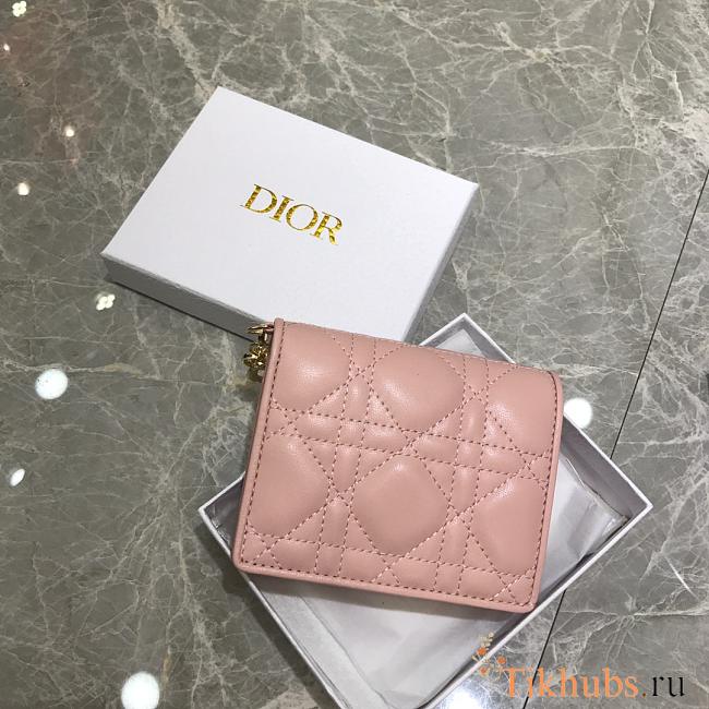 Dior Two-Fold Wallet Pink Size 11 x 9 x 3.5 cm - 1