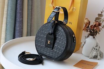 LV Petite Boite Chapeau Handbag Crocodile Pattern M43514 Size 17.5 x 16.5 x 7.5 cm