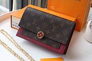 LV FLORE Chain Wallet Red M67404 Size 7.5 x 11.5 x 3.5 cm - 1