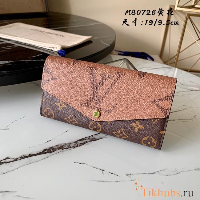 Louis Vuitton Monogram Sarah Wallet Yellow Flower M80726 Size 19 x 10.5 x 2.5 cm - 1