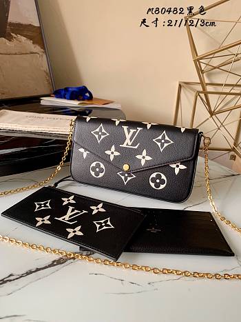 Louis Vuitton Felicie Pochette Black M80482 Size 21 x 12 x 3 cm