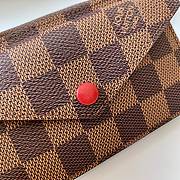 LV Card Holder Recto Verso Damier Ebene Brown Grid Red N60405 - 2