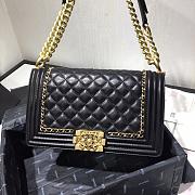 Chanel LeBoy Bag Smooth Leather Black 67086 Size 25 cm - 5