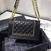 Chanel LeBoy Bag Smooth Leather Black 67085 Size 20 cm - 2