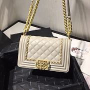 Chanel LeBoy Bag Smooth Leather White 67085 Size 20 cm - 2