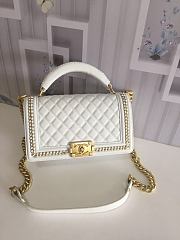 Chanel LeBoy Bag Smooth Leather White 67086 Size 25 cm - 1