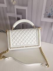 Chanel LeBoy Bag Smooth Leather White 67086 Size 25 cm - 5