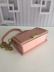 Chanel LeBoy Bag Smooth Leather Pink 67086 Size 25 cm - 2