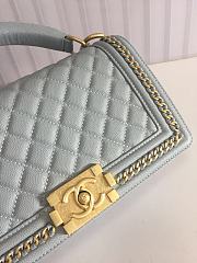Chanel LeBoy Bag Smooth Leather Blue 67086 Size 25 cm - 3