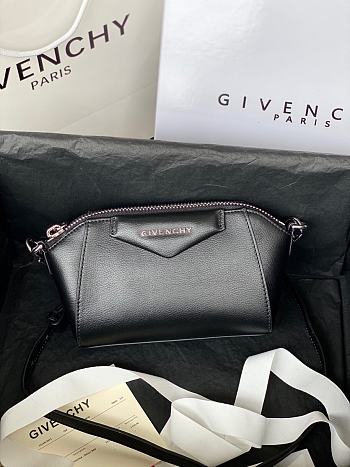 Givenchy Mini Antigona Leather Bag Black 9981-4 Size 18 x 13 x 7 cm