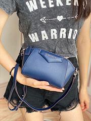 Givenchy Mini Antigona Leather Bag Blue 9981-4 Size 18 x 13 x 7 cm - 3