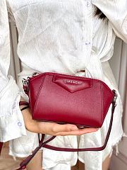 Givenchy Mini Antigona Leather Bag Red Wine 9981-4 Size 18 x 13 x 7 cm - 3