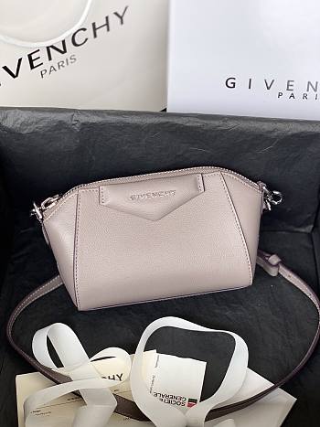 Givenchy Mini Antigona Leather Bag Beige 9981-4 Size 18 x 13 x 7 cm