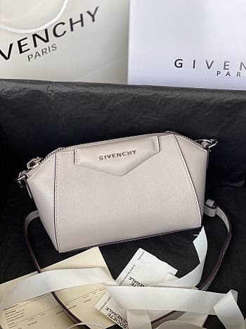 Givenchy Mini Antigona Leather Bag White 9981-4 Size 18 x 13 x 7 cm