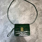Balenciaga Crocodile Embossed Green 592898 Size 18.5 x 7 x 14 cm - 1