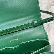 Balenciaga Crocodile Embossed Green 592898 Size 18.5 x 7 x 14 cm - 3