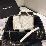 Chanel Vanity Case Bag Grained Calfskin White AS1785 Size 18 x 14 x 8 cm  - 6