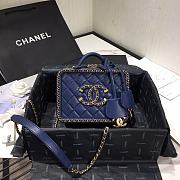 Chanel Vanity Case Bag Grained Calfskin Blue AS1785 Size 18 x 14 x 8 cm  - 1