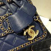 Chanel Vanity Case Bag Grained Calfskin Blue AS1785 Size 18 x 14 x 8 cm  - 3