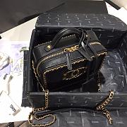 Chanel Vanity Case Bag Grained Calfskin Black AS1785 Size 18 x 14 x 8 cm  - 3
