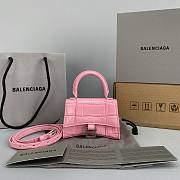 Balenciaga Hourglass Bag Mini Pink 92941 Size 11.5 x 14 x 4.5 cm - 1