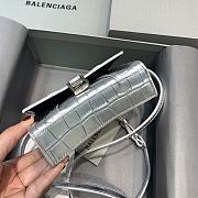 Balenciaga Hourglass Mini Crocodile Pattern Silver Size 11.5 x 14 x 4.5 cm  - 4