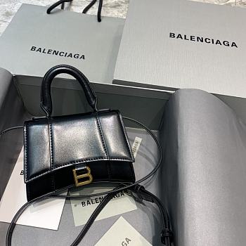 Balenciaga Hourglass Mini Plain Black With Gold Buckle Size 11.5 x 14 x 4.5 cm