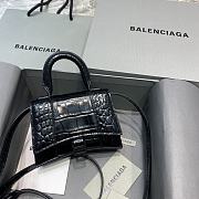 Balenciaga Hourglass Mini Crocodile Black With Black Buckle Size 11.5 x 14 x 4.5 cm - 1