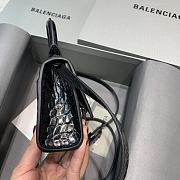 Balenciaga Hourglass Mini Crocodile Black With Black Buckle Size 11.5 x 14 x 4.5 cm - 6