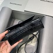 Balenciaga Hourglass Mini Crocodile Black With Black Buckle Size 11.5 x 14 x 4.5 cm - 5