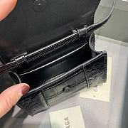 Balenciaga Hourglass Mini Crocodile Black With Black Buckle Size 11.5 x 14 x 4.5 cm - 4