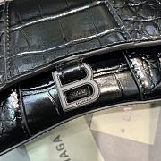 Balenciaga Hourglass Mini Crocodile Black With Black Buckle Size 11.5 x 14 x 4.5 cm - 2