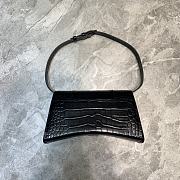 Balenciaga Hourglass Crocodile Pattern Black Size 25 x 6.5 x 14 cm - 2