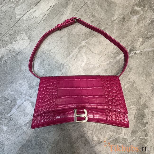 Balenciaga Hourglass Crocodile Pattern Pink Size 25 x 6.5 x 14 cm - 1