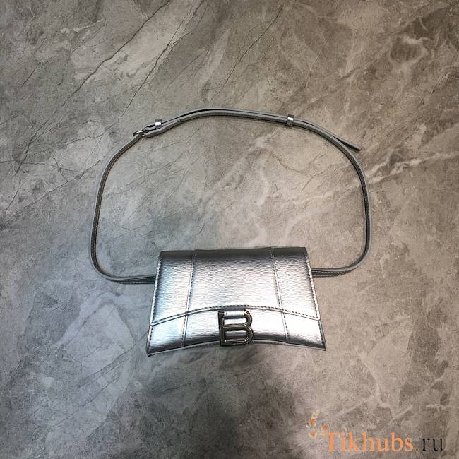 Balenciaga Hourglass Waist Bag Silver Size 18 x 6 x 11 cm - 1