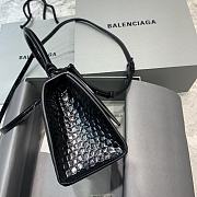 Balenciaga Hourglass Top Handle Bag Shiny Crocodile Embossed Cafslin Size 23 x 10 x 14 cm - 6