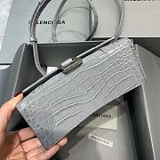 Hourglass Top Handle Bag Shiny Crocodile Embossed Cafslin Dark Gray Size 19 x 8 x 21 cm - 3