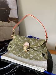 LV Monogram Denim Mini Pleaty Shoulder Bag Green M95050 Size 26 x 15 x 9 cm - 1